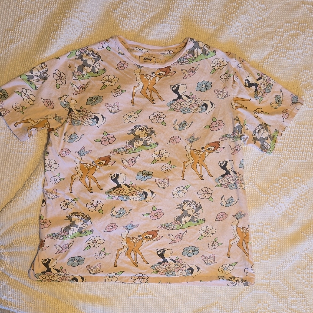 Loungefly Disney Bambi Pastel Pink Floral Graphic Tee 3x